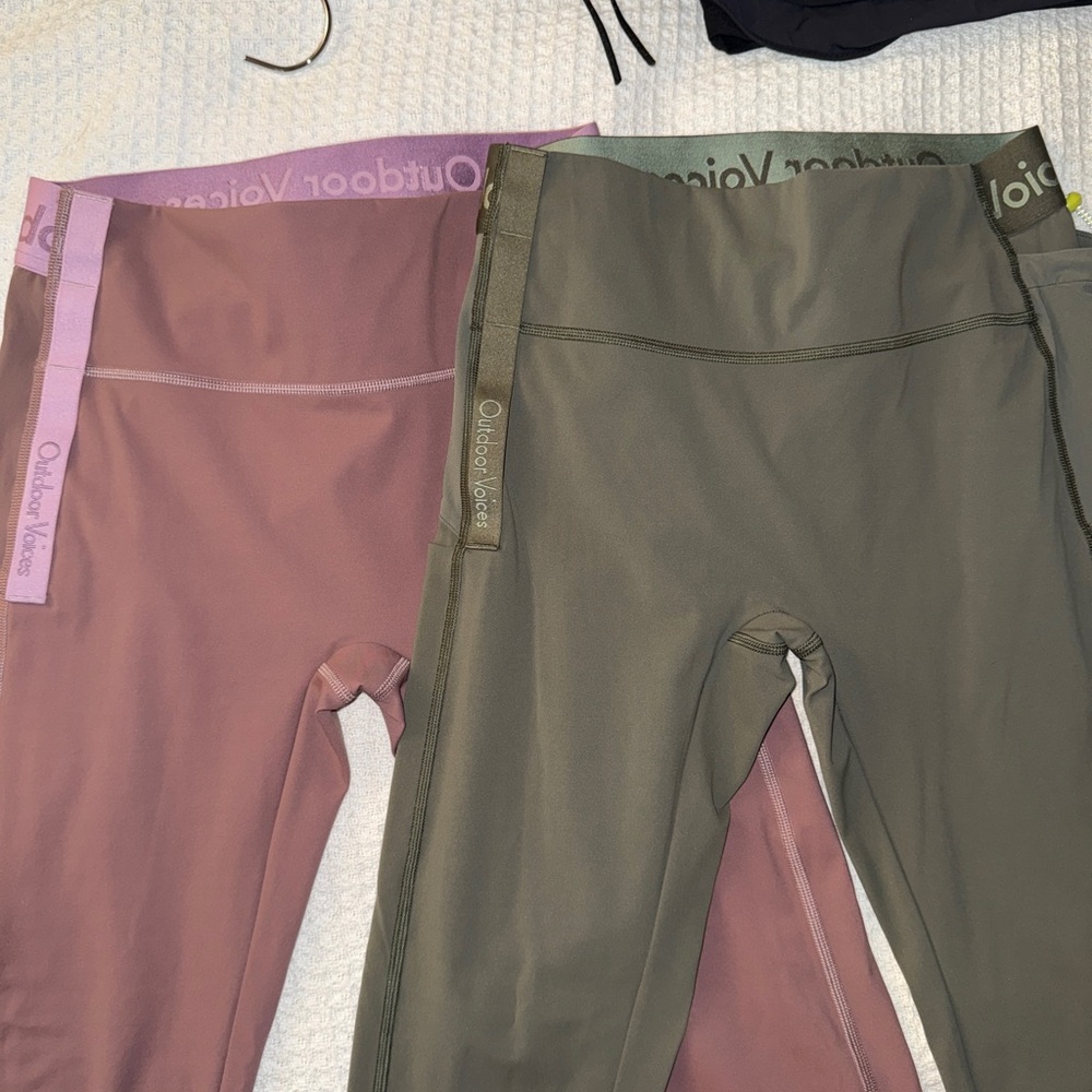 Outdoor Voices Leggings - Mauve and Olive Bundle
